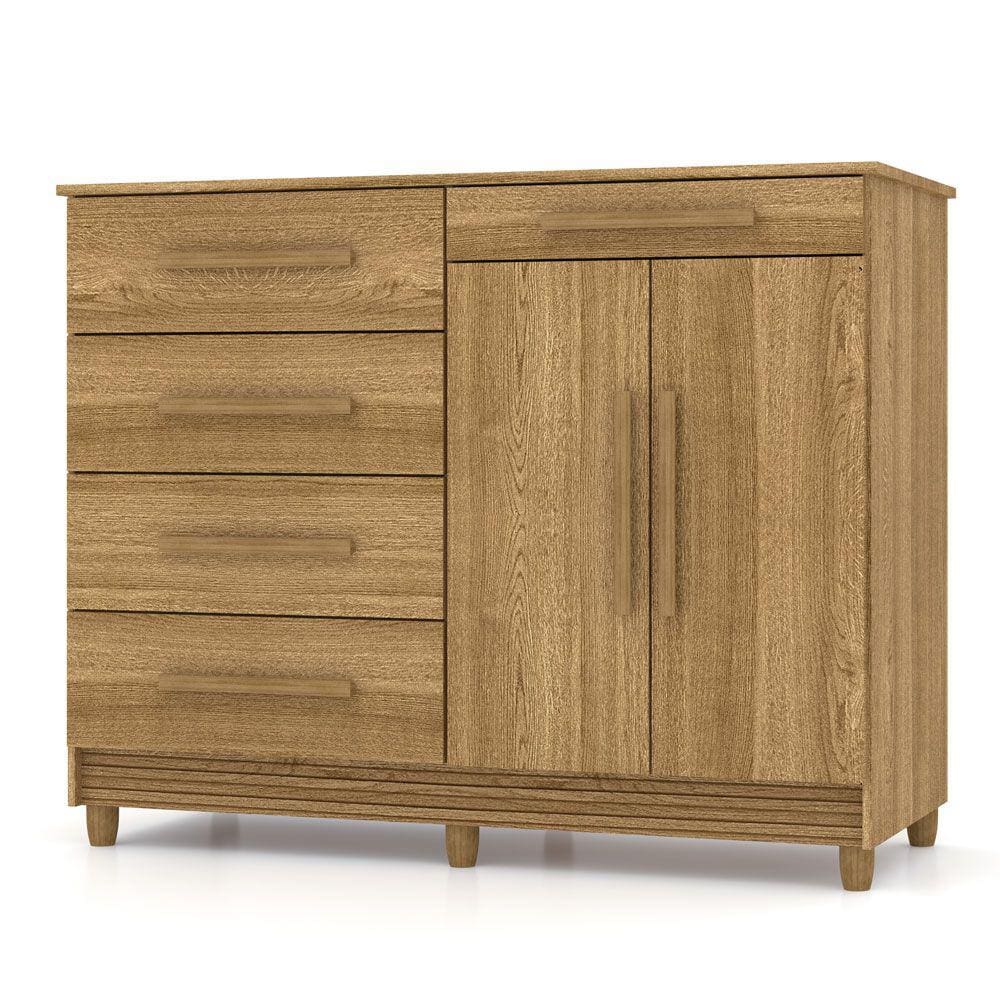 Cômoda Sapateira 5 Gavetas e 2 Portas Sirius 20019 Nature Brisa Vila Rica