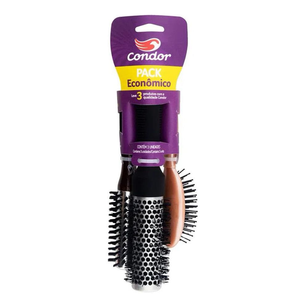 Kit De Escovas Para Cabelos Condor Pack Modellati Com 3un Ref. 9677