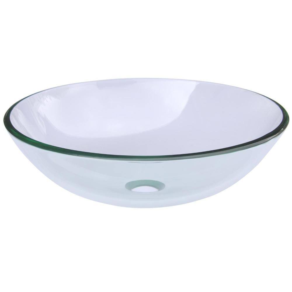 Cuba de Vidro Oval 42x42cm Transparente Holztek