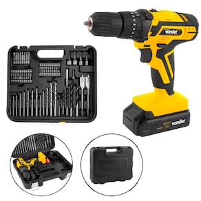 PARAFUSADEIRA FURADEIRA DE IMPACTO 3/8" 12V PFV074 BAT + 74 ACESSÓRIOS VONDER 6001074000