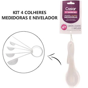 Kit Colher Medidora Plástico Atóxico 4 Cl Nivelador Sanremo