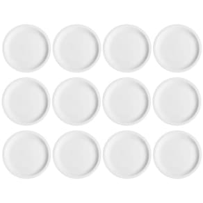 Jogo 12 Pratos de Sobremesa em Porcelana 19cm Classe Única Iguaçu Germer Branco