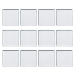Conjunto 12 Pratos de Porcelana Branco Quadrados Rasos 16x16cm Americana Germer