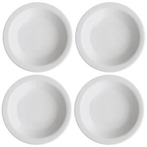 Jogo 4 Pratos Fundos de Porcelana 21,5cm Classe Única Iguaçu Germer Branco