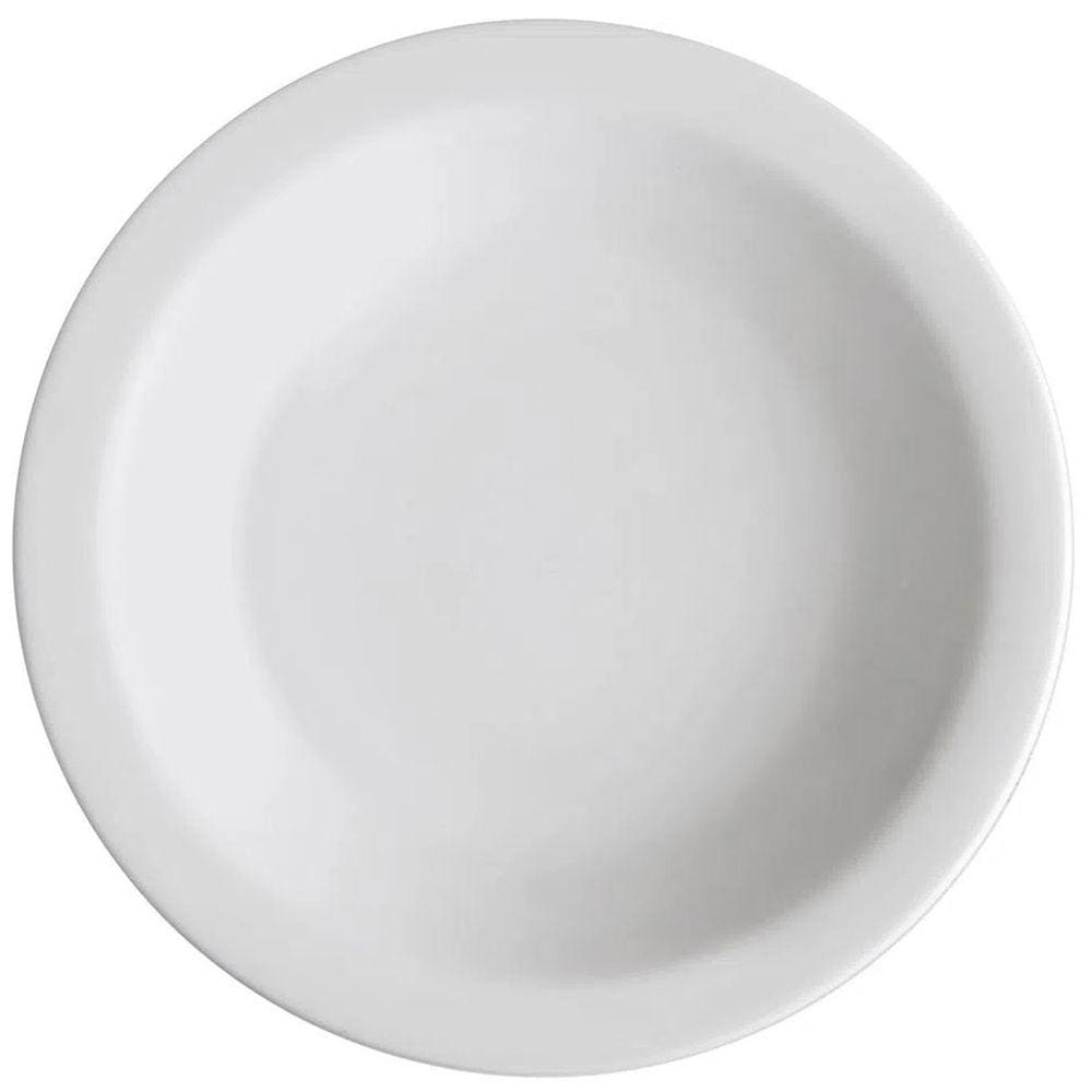 Jogo 24 Pratos Fundos de Porcelana 21,5cm Classe Única Iguaçu Germer Branco