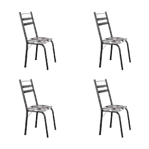 Conjunto Com 4 Cadeiras Tubular Itália Artefamol Dark