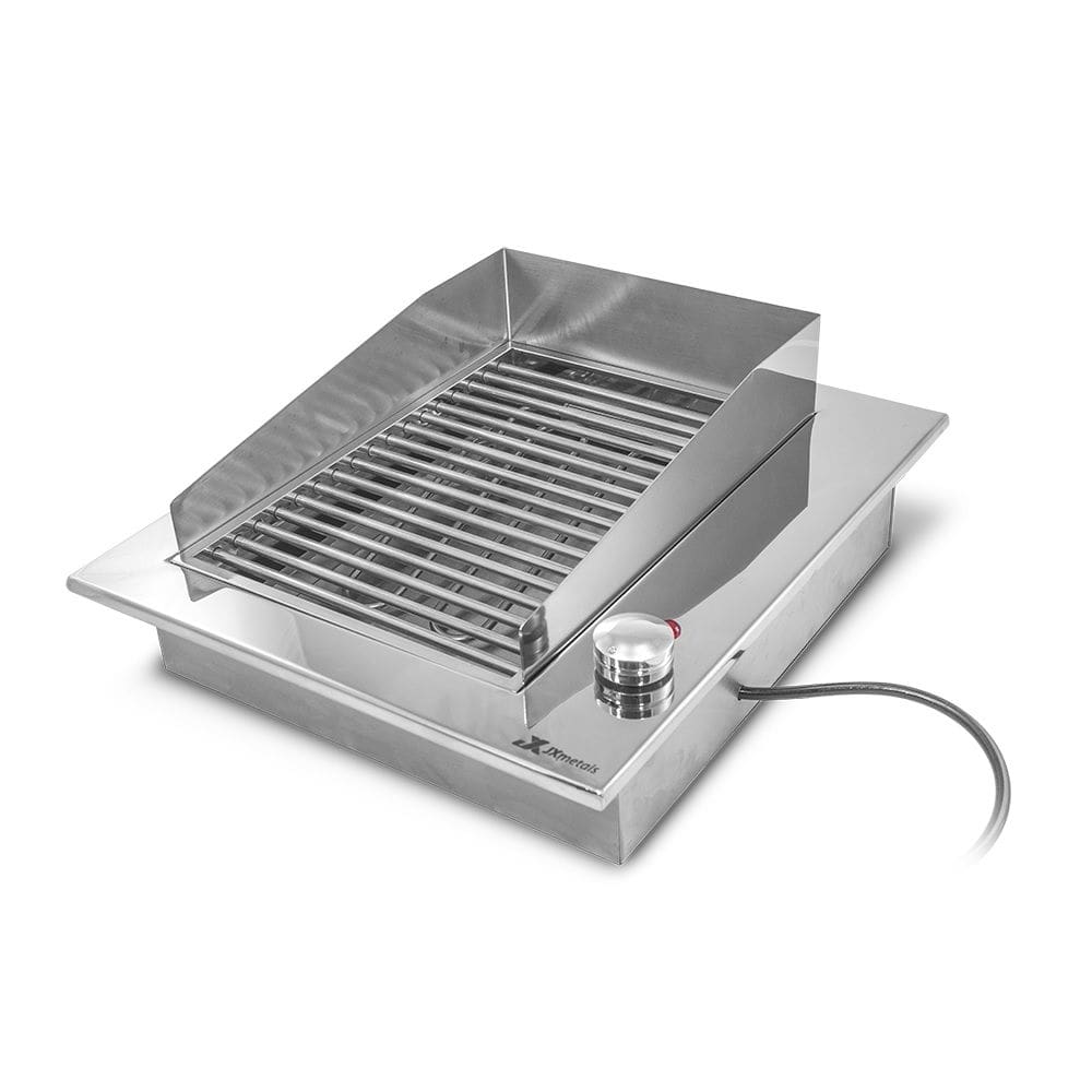 Churrasqueira Elétrica de Embutir 40x47 com Grelha Parrilla em Aço Inox - JX Metais