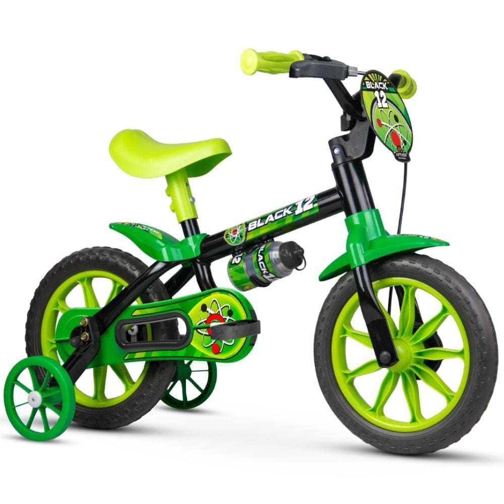 Bicicleta Nathor Black Masculino Aro 12 Aro 12 Preto/Verde