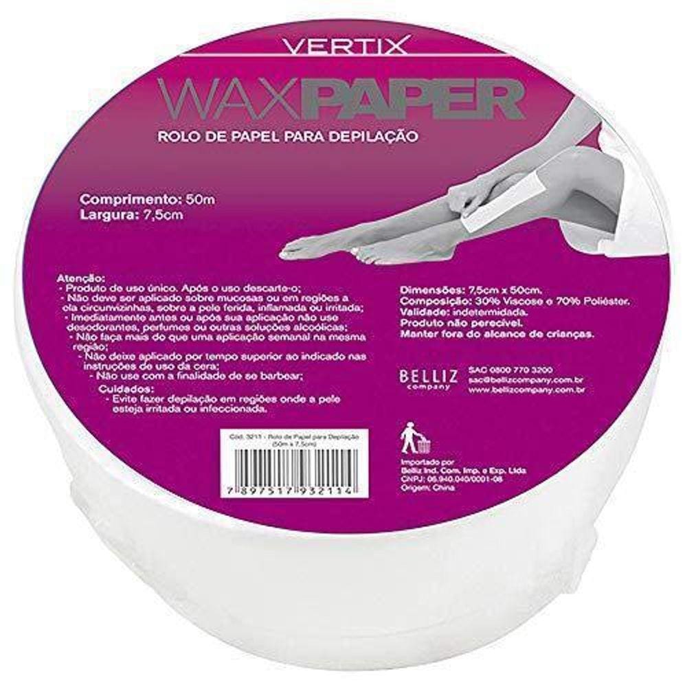 Rolo De Papel Para Depilacao 50 M X 7.5 Cm Vertix