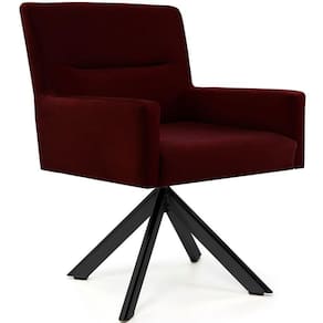 Poltrona Para Sala Angel Base Giratória Eiffel Preto Bordô
