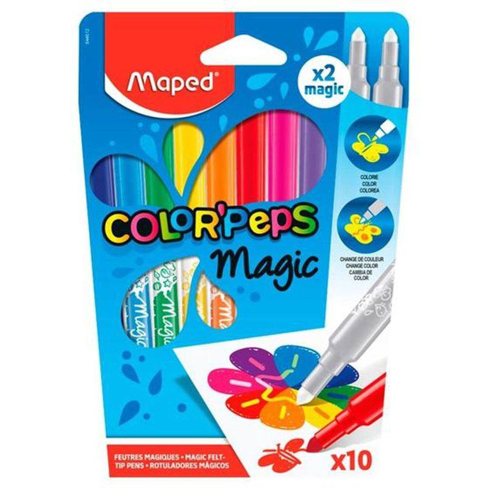 Canetinha Hidrográfica Color`Peps Magic Caixa com 10 Cores da Maped Ref FR84461200