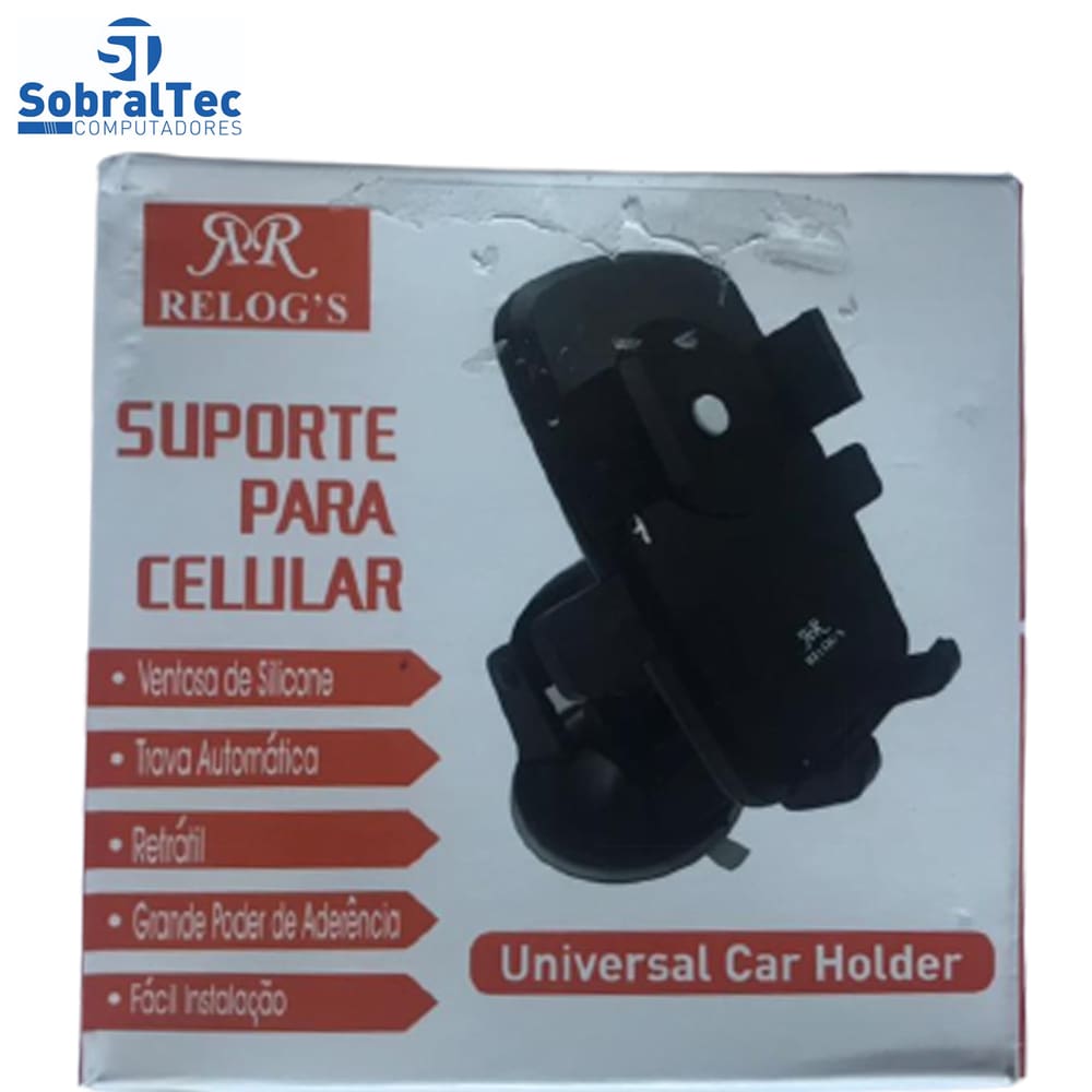 Suporte Para Celular Universal Car Holder Para Carro Relog`s - RJ-15