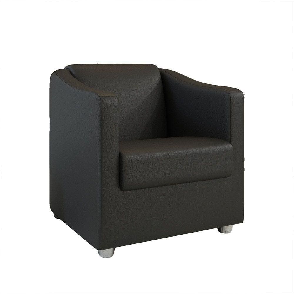 Poltrona Decorativa Ana Corano Pés Cromado Cor Preto