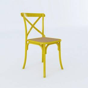 Cadeira Katrina Amarelo Assento Corano Bege Aço Bege