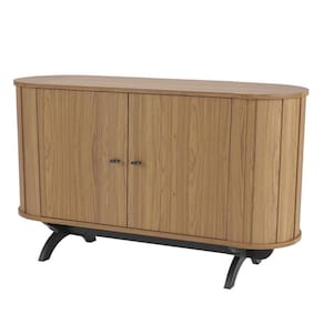Balcão Buffet Curvo Romagna 130Cm D03 Freijó Preto Fosco