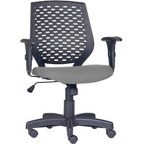 Cadeira De Escritório Giratória Tech L02 Corino Cinza