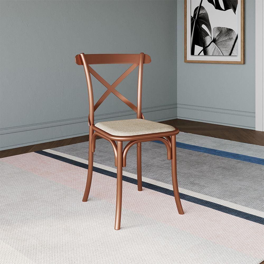 Cadeira Katrina Cobre Assento Corano Bege Bege