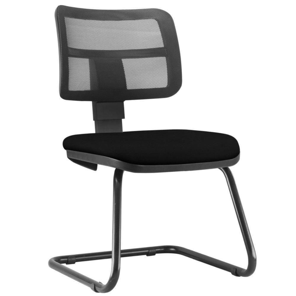 Cadeira De Escritório Recepção Fixa Zip L02 Crepe Preto