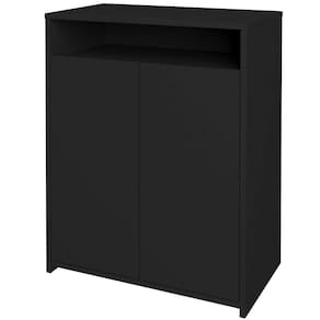 Balcão Multiuso Escritório Sala Cool A02 02 Portas Preto