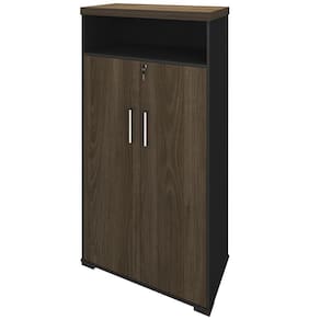 Armário Office Com 2 Portas E Nicho 173Cm A2 Charuto Preto
