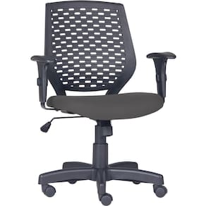 Cadeira De Escritório Giratória Tech L02 Crepe Cinza