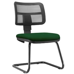 Cadeira De Escritório Fixa Zip L02 Crepe Verde Musgo