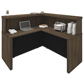 Balcão Escritório Office Atria 147X147Cm A02 Charuto Preto