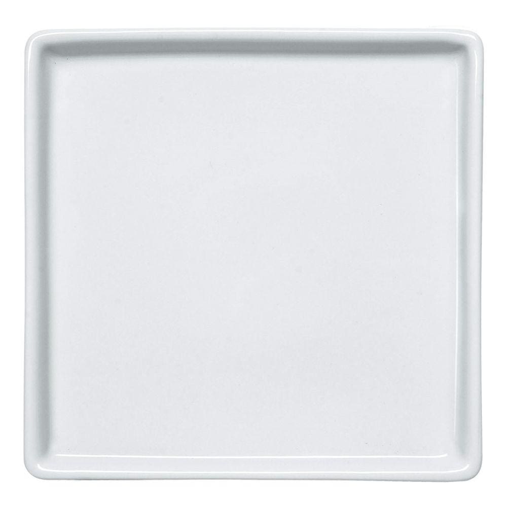 Prato Quadrado Raso em Porcelana 16x16cm Americana Germer Branco