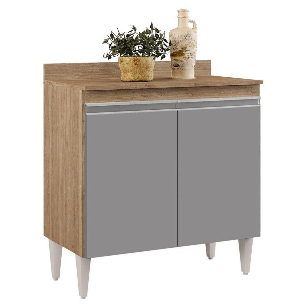 Balcão 02s Sara Castanho Cinza 80cm