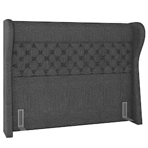 Cabeceira Cama Box Casal King 195Cm Trinidad P02 Linho Cinza