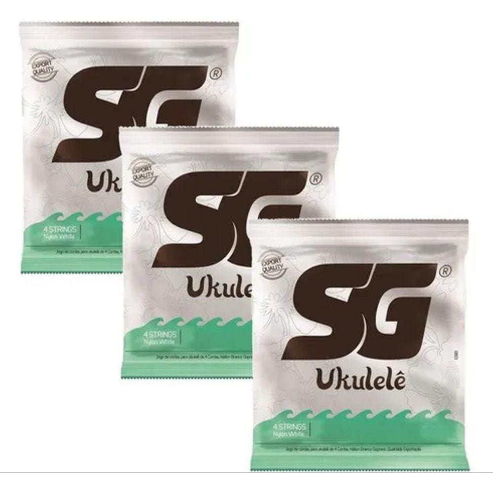 Kit 3 Encordoamento Sg Strings 024/029 Para Ukulele Concerto