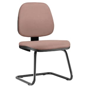 Cadeira Para Escritório Job L02 Fixa Suede Rosê