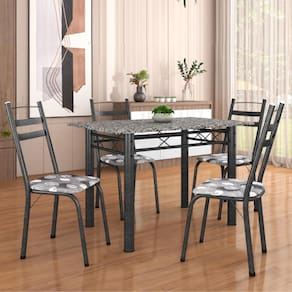 Conj De Mesa Itália Com 4 Cadeiras 1,20m Dark/Granito