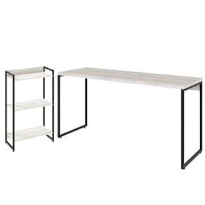 Kit Escritório Estante 3 Prateleiras Com Mesa 150Cm Snow