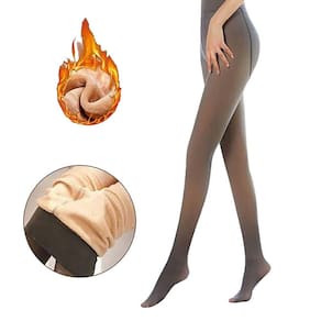 Meia Calça de Lã Térmica Translúcida: Forrada com Pelúcia - gramatura 220 gr