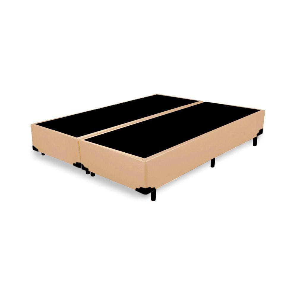 Cama Box King Bipartido NK Camas Sintético Bege 40x193x203
