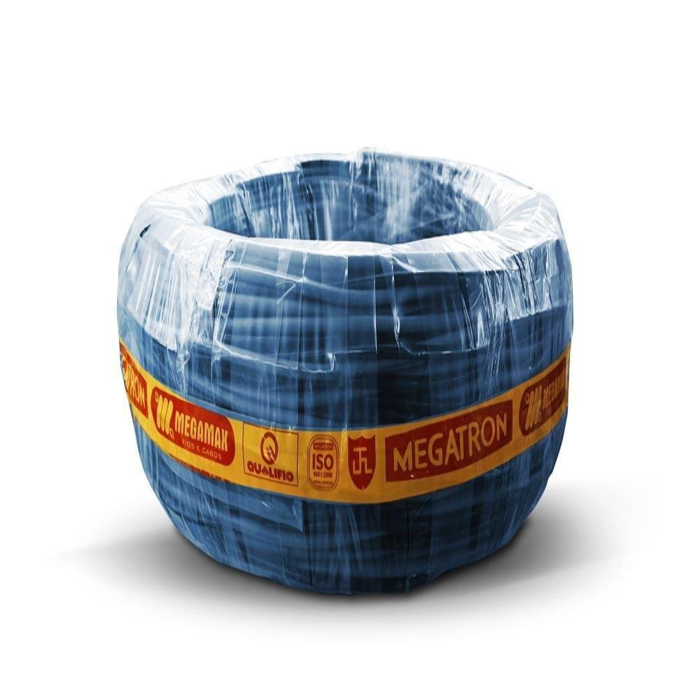 Cabo Alumínio Duplex Megatron 10mmx500m Bobina Neutro Isolado Preto/Azul