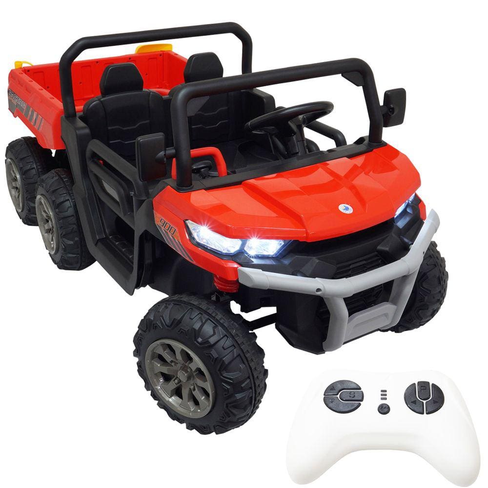 Caminhão Trator Elétrico Caçamba e Controle Bateria 12V Infantil Criança Vermelho Brinqway Bw-211 Vm