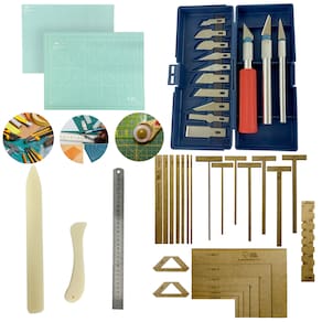 Kit Base de Corte 90x60 Gabarito Encadernação Cartonagem Esquadros Estilete de Precisão Régua 60cm Dobradeira Vincador