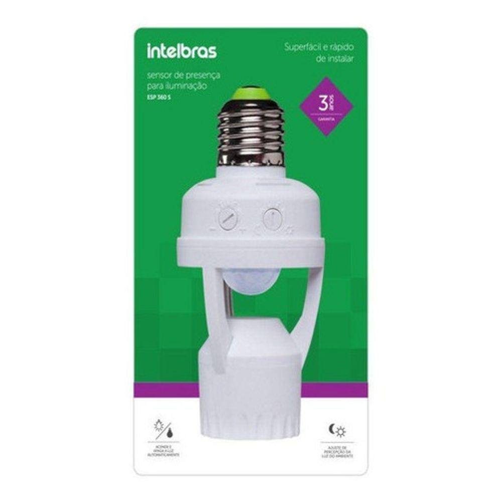 Sensor De Presença Lampada Soquete E27 Interruptor Movimento