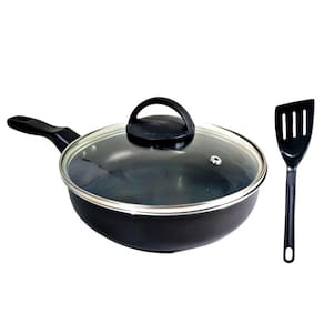 Frigideira Alta Funda 20 Cm Antiaderente C/ Tampa Vidro