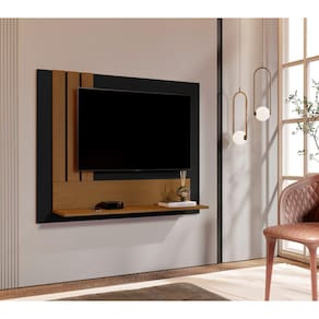 Painel para tv até 43P Oliveira cor Preto / Nature - Comprar Moveis em casa