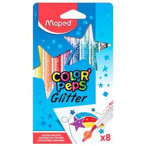 Canetinha Hidrográfica Color`Peps Glitter Estojo com 8 Cores da Maped Ref FR84580800