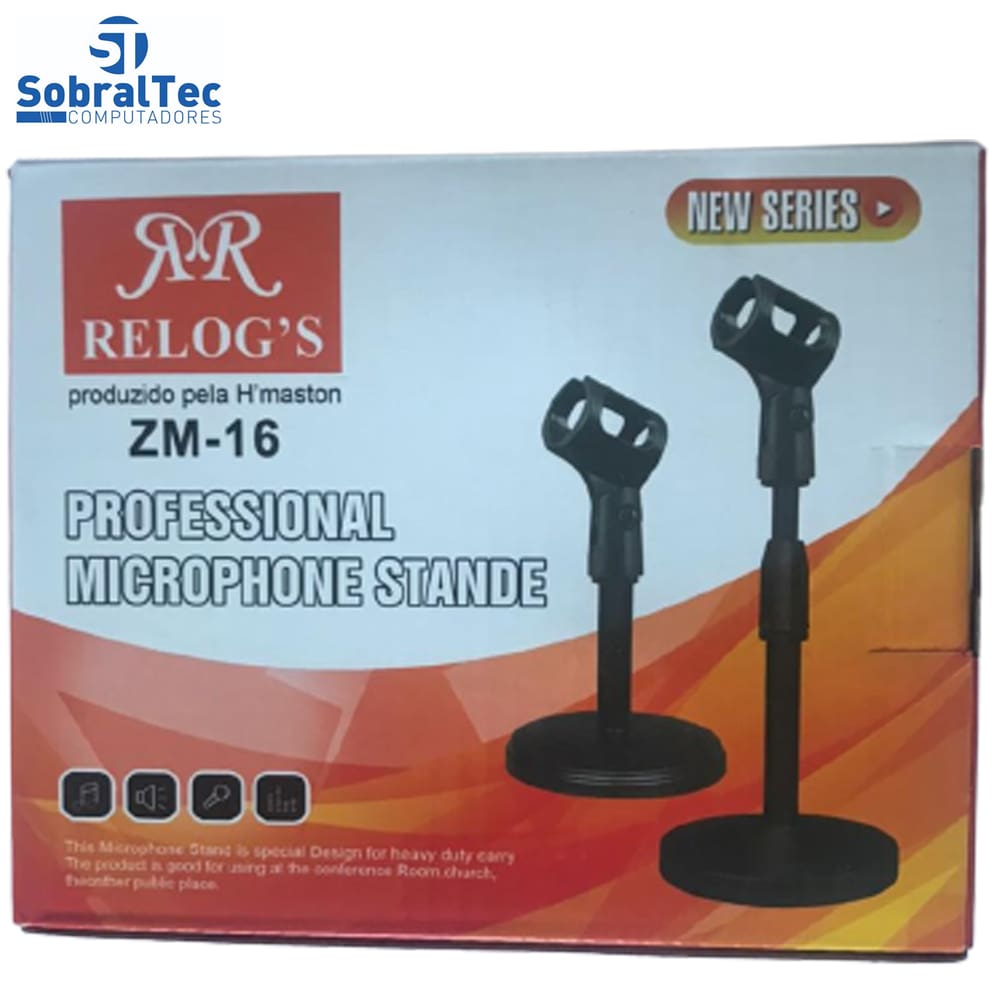 Pedestal Profissional Para Microfone Relog`s - ZM-16