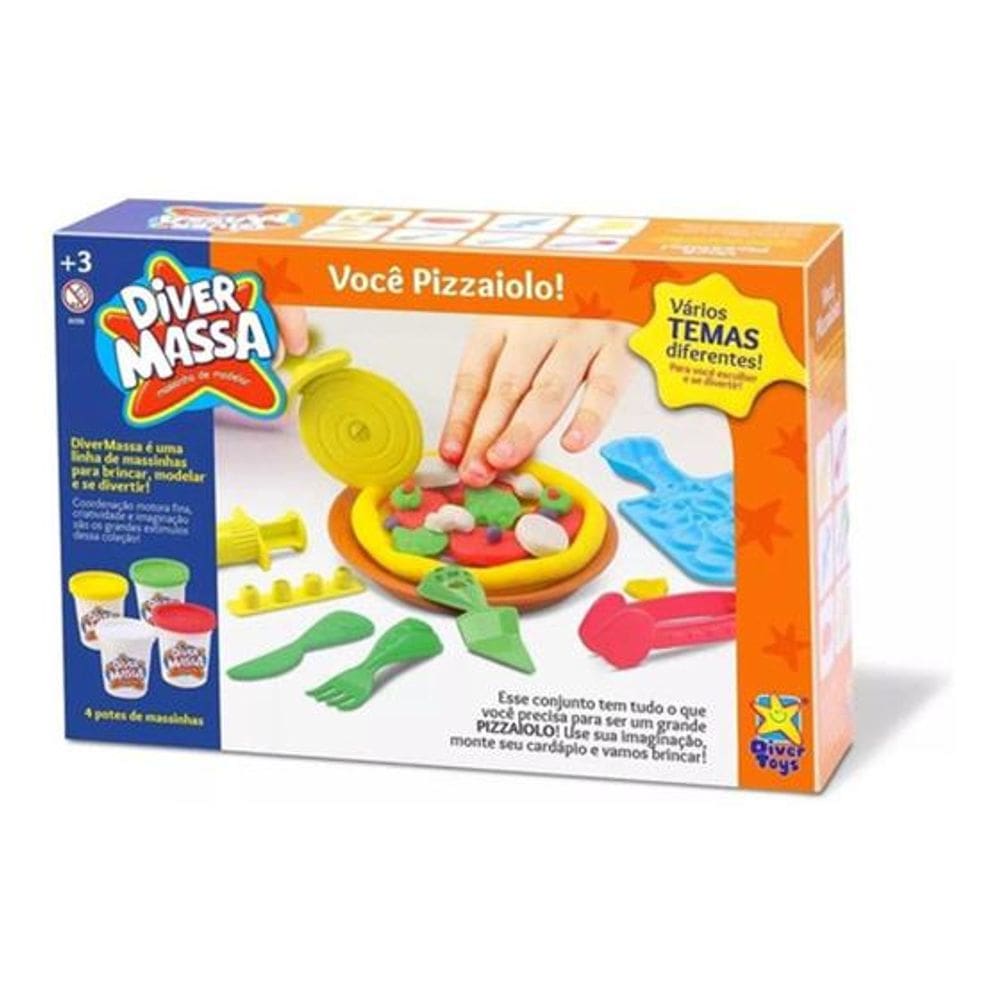 Massinha De Modelar - Você Pizzaiolo Com Acessórios da Divertoys Ref 8059