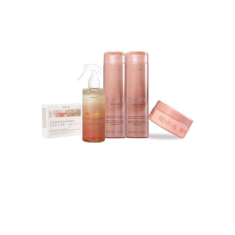 Kit Braé Revival Beach Hair Day Cronograma Home (5 Produtos)