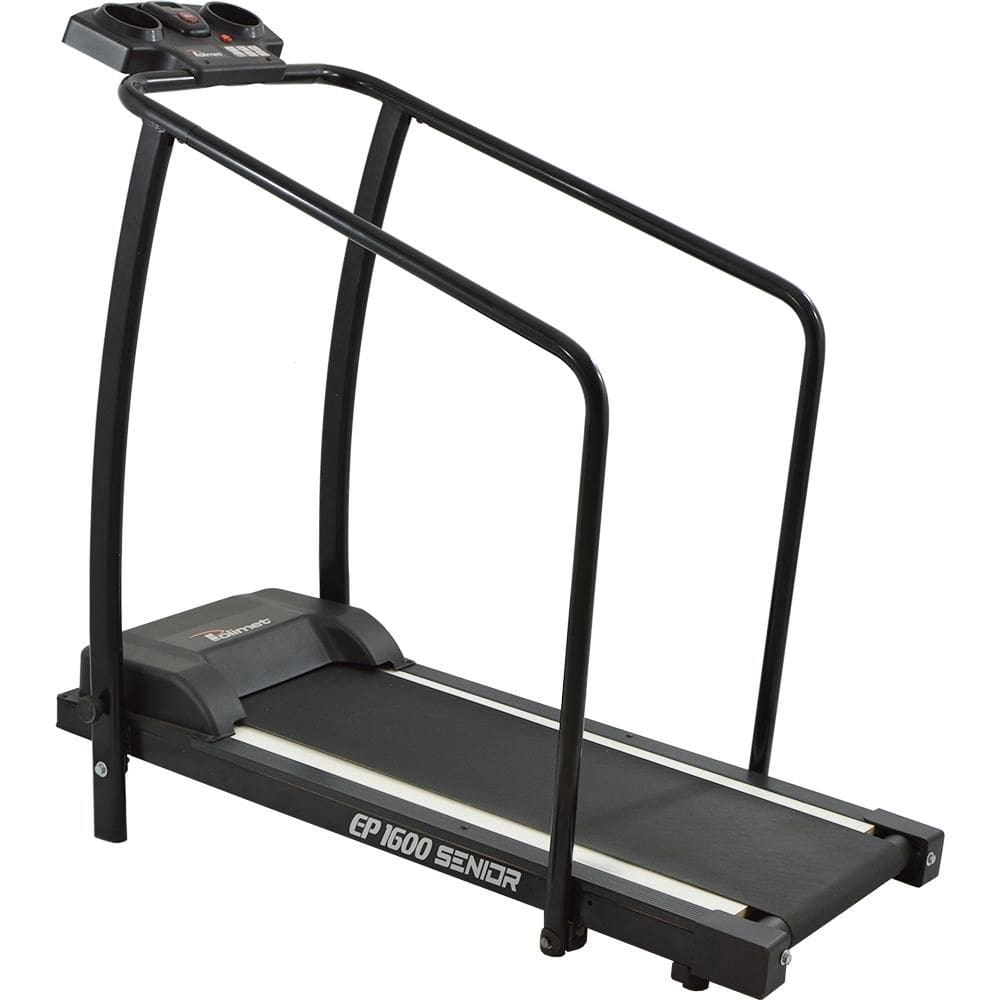 Esteira Elétrica EP 1600 Sênior Academia Dobrável 5 Funções Fitness Casa Exercício Bivolt Preto