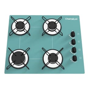 Fogão Cooktop Chamalux 4 Bocas Ultra Chama Verde-água 127v/220v