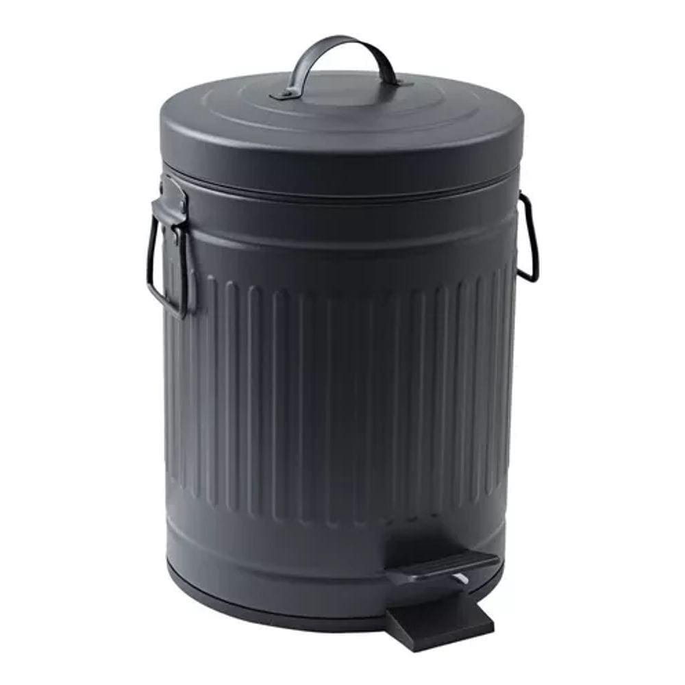 Lixeira Ferro Street 5l Banheiro Cozinha Preto 26x20x31cm