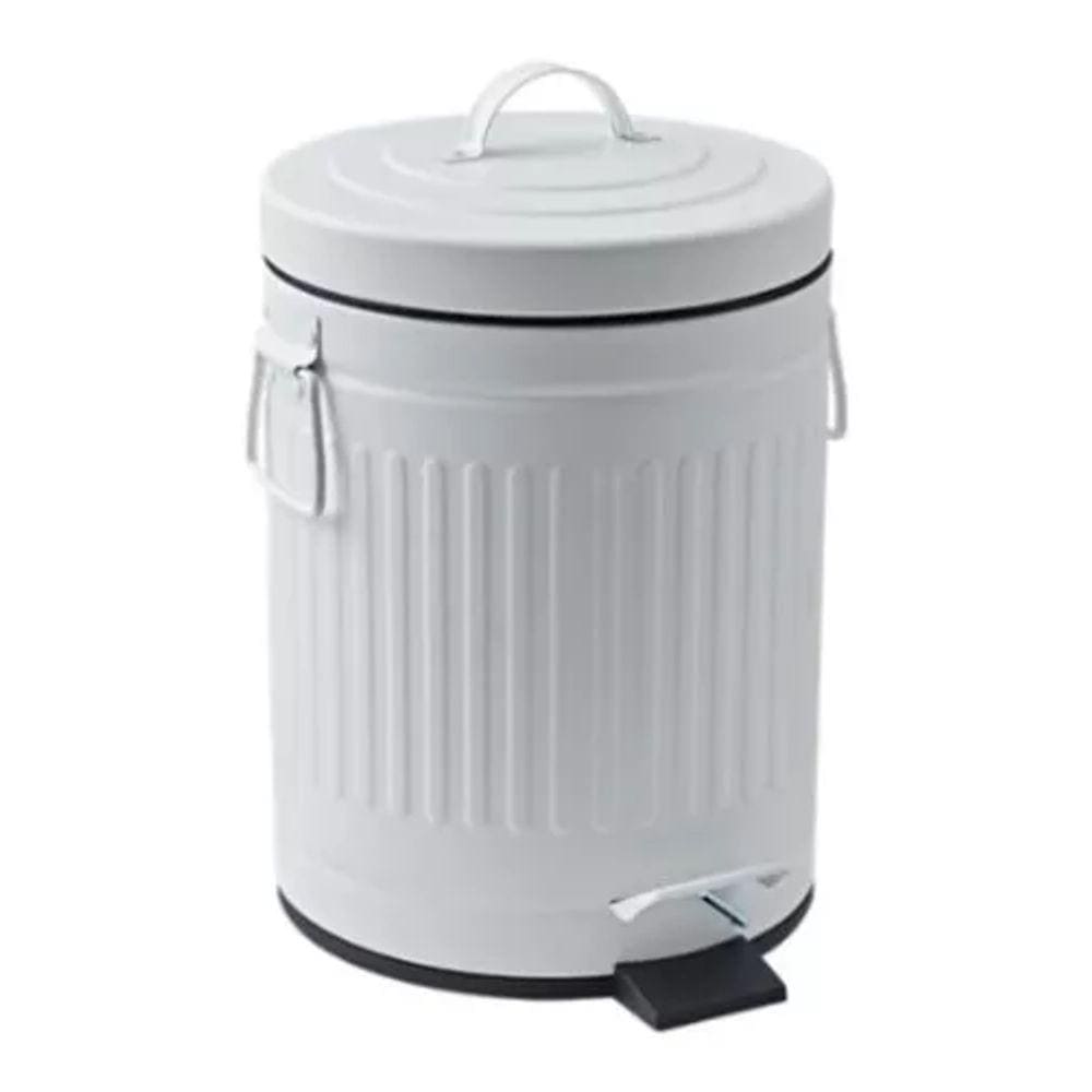 Lixeira Ferro Street 5l Banheiro Cozinha Branco 26x20x31cm